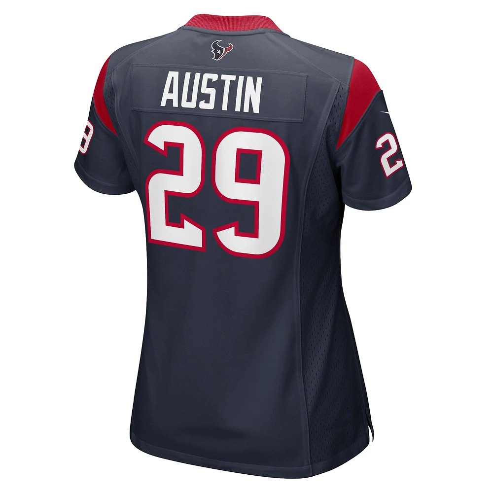 Maillot de match l'équipe des Houston Texans Nike Alex Austin pour femme, bleu marine