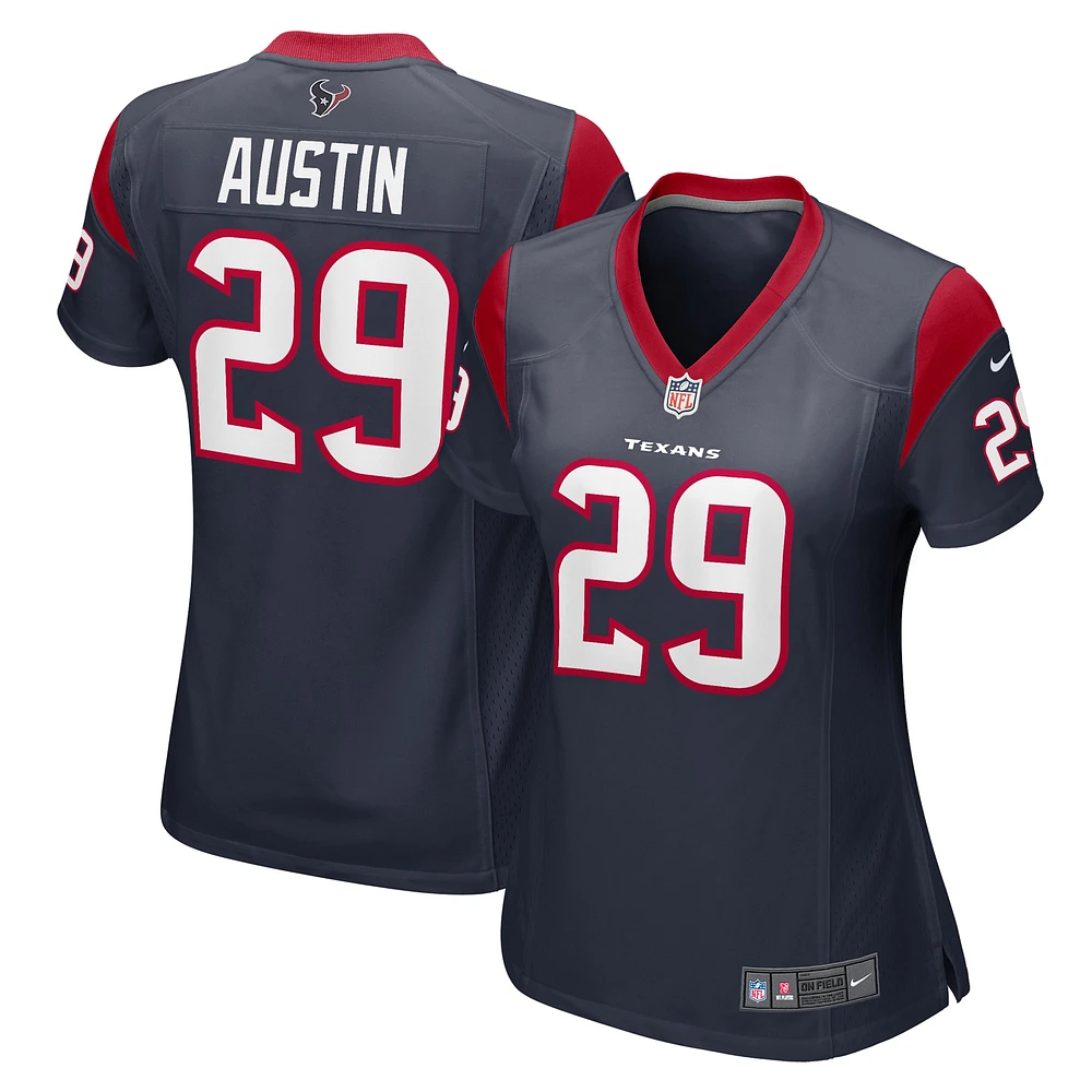 Maillot de match l'équipe des Houston Texans Nike Alex Austin pour femme, bleu marine