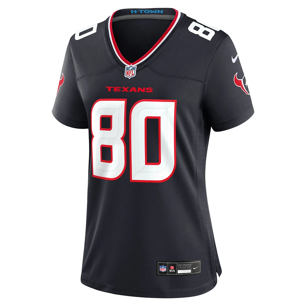 Maillot de jeu Nike Andre Johnson bleu marine pour femme des Houston Texans, joueur retraité l'équipe