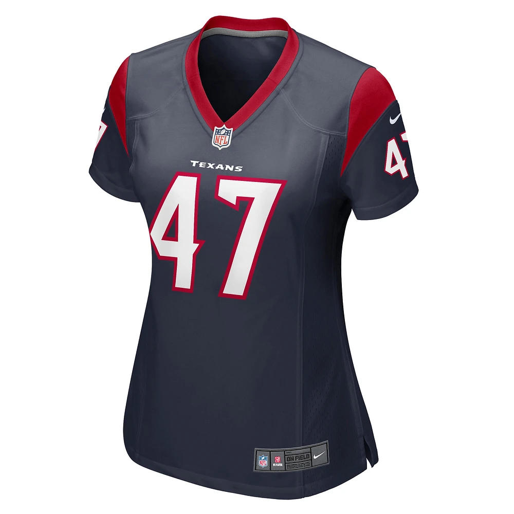 Maillot de match l'équipe des Houston Texans Nike Andrew Beck pour femme, bleu marine