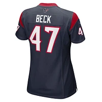 Maillot de match l'équipe des Houston Texans Nike Andrew Beck pour femme, bleu marine