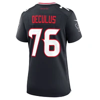 Women's Nike Austin Deculus  Navy Houston Texans Team Game Jersey