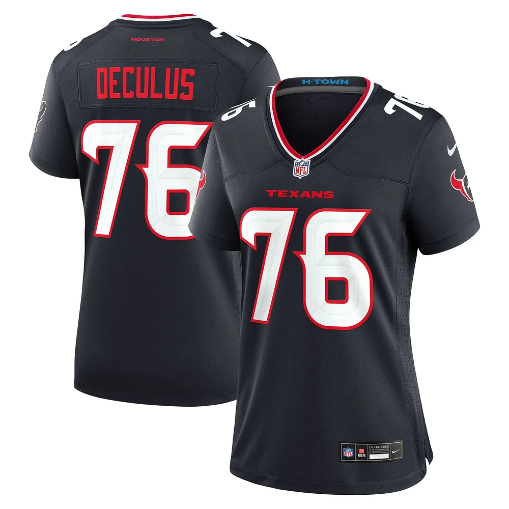 Women's Nike Austin Deculus Navy Houston Texans Team Game Jersey