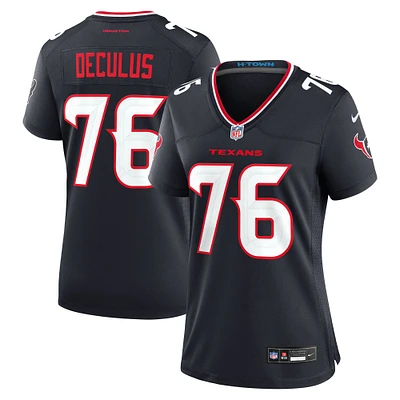 Women's Nike Austin Deculus  Navy Houston Texans Team Game Jersey