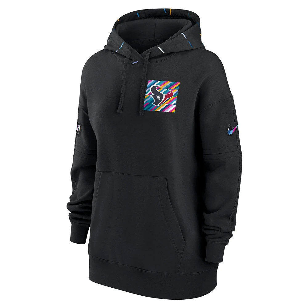 Sweat à capuche Nike noir Houston Texans NFL Crucial Catch Club 2023 pour femme