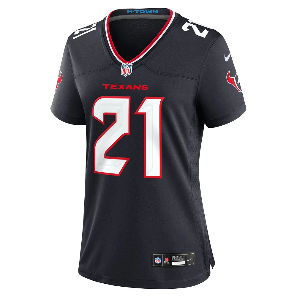 Maillot de match Nike Calen Bullock bleu marine pour femme des Houston Texans