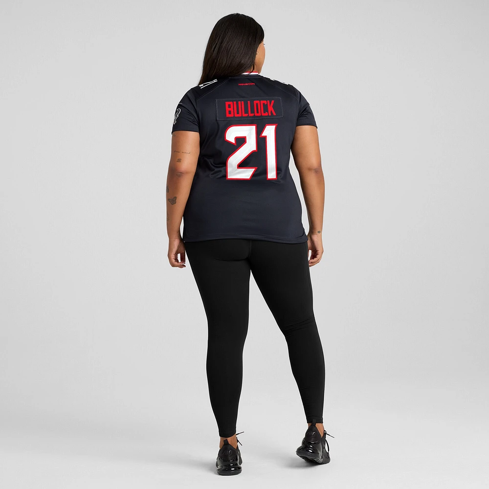 Maillot de match Nike Calen Bullock bleu marine pour femme des Houston Texans