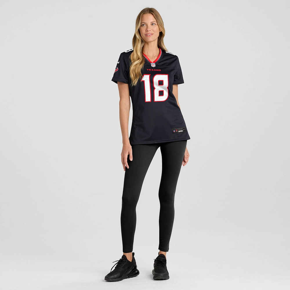 Maillot de match Nike Case Keenum bleu marine pour femme des Houston Texans