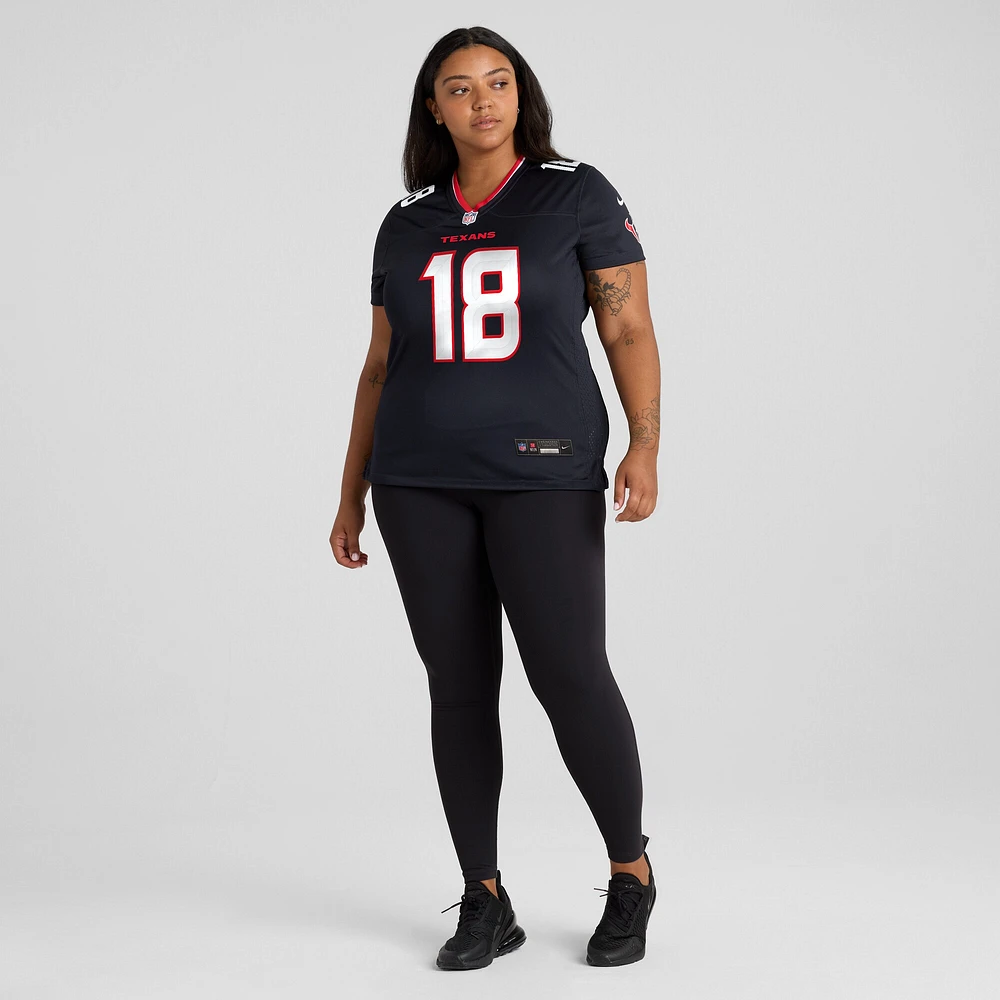 Maillot de match Nike Case Keenum bleu marine pour femme des Houston Texans