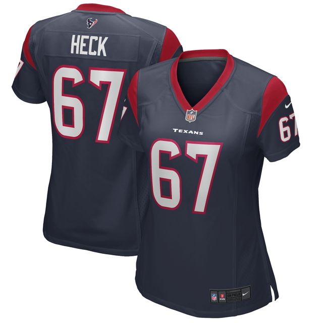 Maillot de match des Houston Texans Nike Charlie Heck pour femme, bleu marine