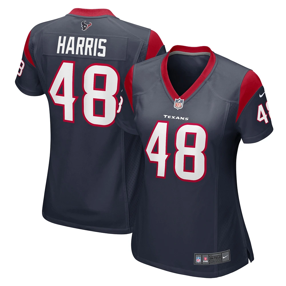 Maillot de joueur match des Houston Texans Nike Christian Harris pour femme, bleu marine