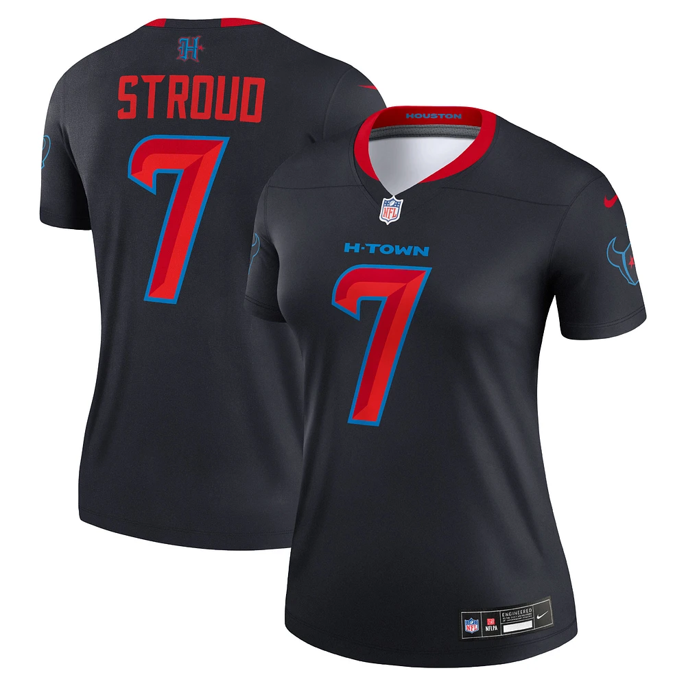 Haut Nike C.J. Stroud bleu marine Houston Texans Alternate Legend Player Performance pour femme