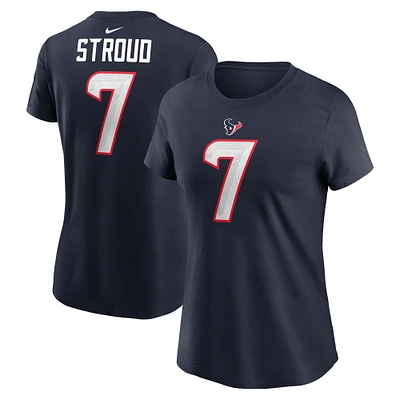 T-shirt avec nom et numéro de joueur des Houston Texans Nike C.J. Stroud pour femme, bleu marine