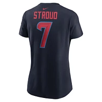 T-shirt avec nom et numéro de joueur des Houston Texans Nike C.J. Stroud pour femme, bleu marine