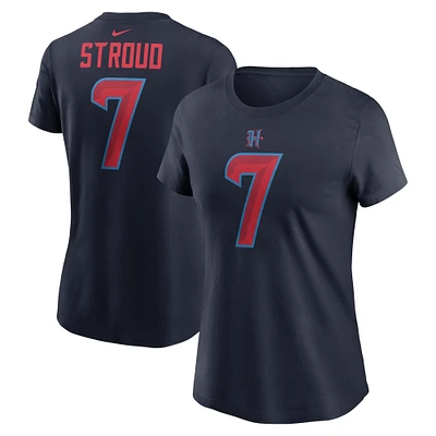 T-shirt avec nom et numéro de joueur des Houston Texans Nike C.J. Stroud pour femme, bleu marine