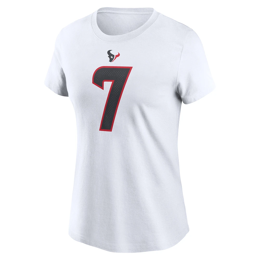 T-shirt Nike C.J. Stroud pour femme avec nom et numéro de joueur des Houston Texans