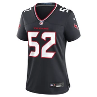 Maillot Nike Darrell Taylor bleu marine pour femme des Houston Texans