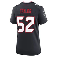 Maillot Nike Darrell Taylor bleu marine pour femme des Houston Texans