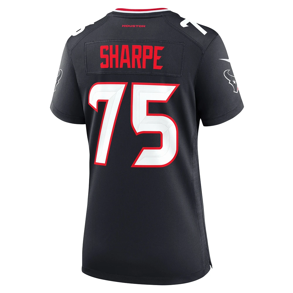 Maillot de match l'équipe Nike des Houston Texans David Sharpe pour femme, bleu marine