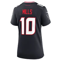 Maillot de match Nike Davis Mills bleu marine pour femme des Houston Texans