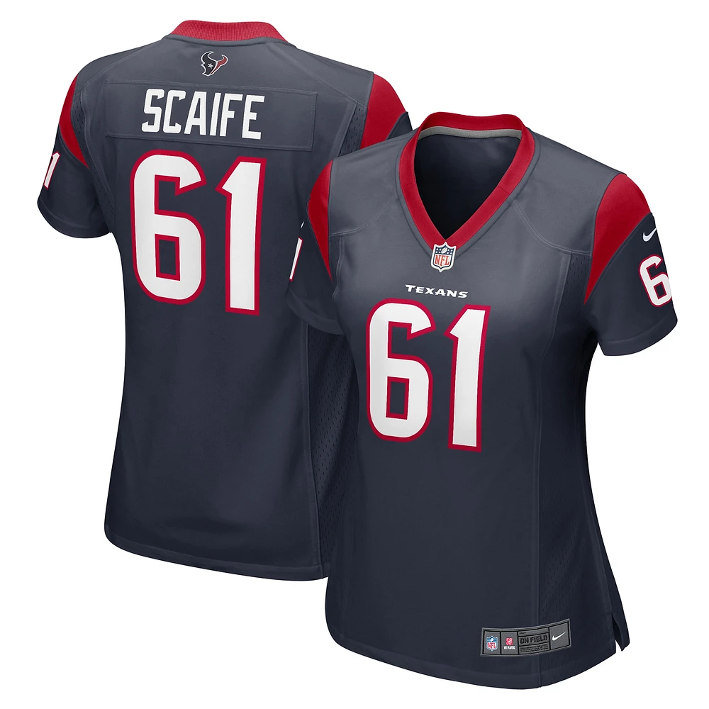 Maillot Nike DJ Scaife Jr pour femme, bleu marine, Houston Texans Team Game