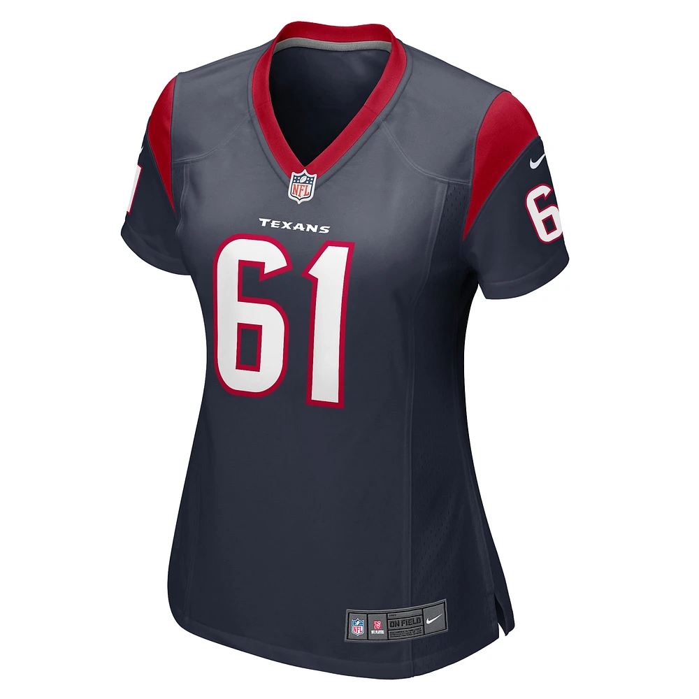 Maillot Nike DJ Scaife Jr pour femme, bleu marine, Houston Texans Team Game