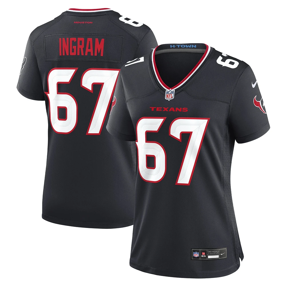 Women's Nike Ed Ingram  Navy Houston Texans Team Game Jersey