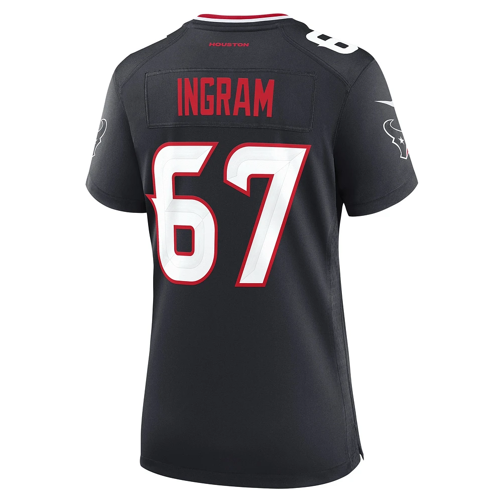 Women's Nike Ed Ingram  Navy Houston Texans Team Game Jersey