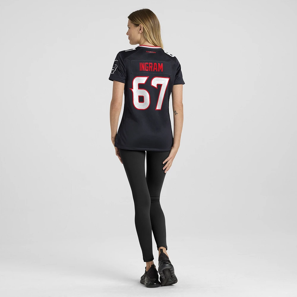 Women's Nike Ed Ingram  Navy Houston Texans Team Game Jersey