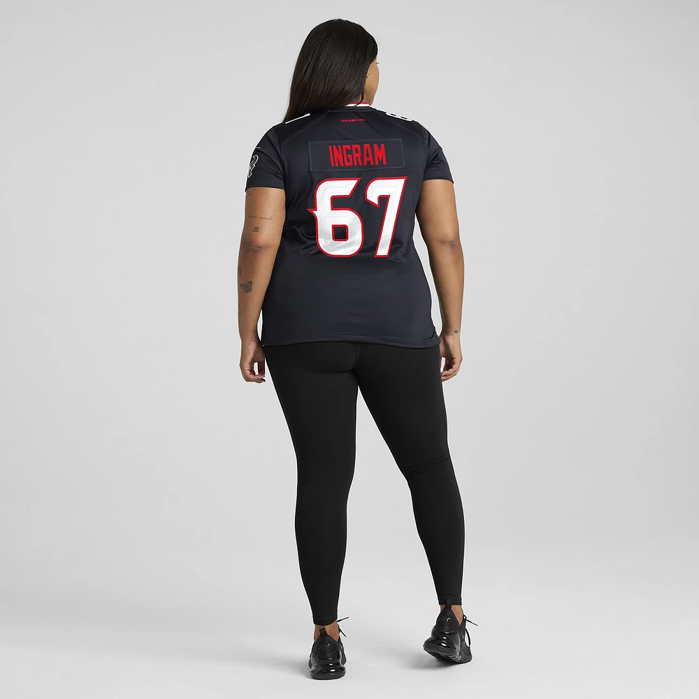 Women's Nike Ed Ingram  Navy Houston Texans Team Game Jersey
