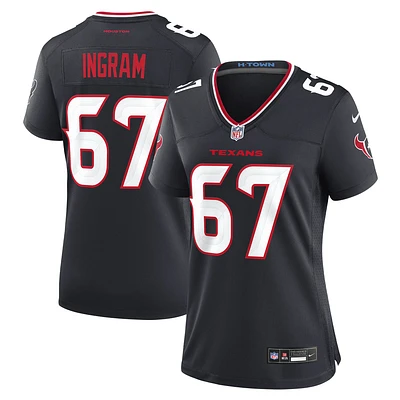 Women's Nike Ed Ingram  Navy Houston Texans Team Game Jersey