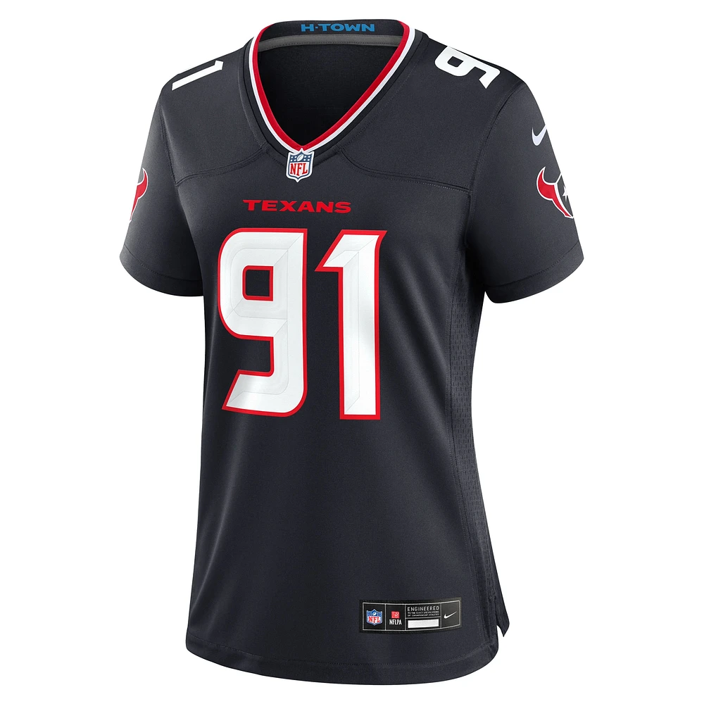 Women's Nike Folorunso Fatukasi  Navy Houston Texans Team Game Jersey