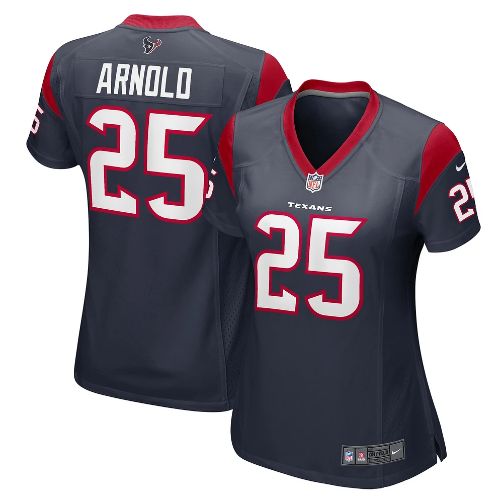 Maillot de match l'équipe des Houston Texans Nike Grayland Arnold pour femme, bleu marine