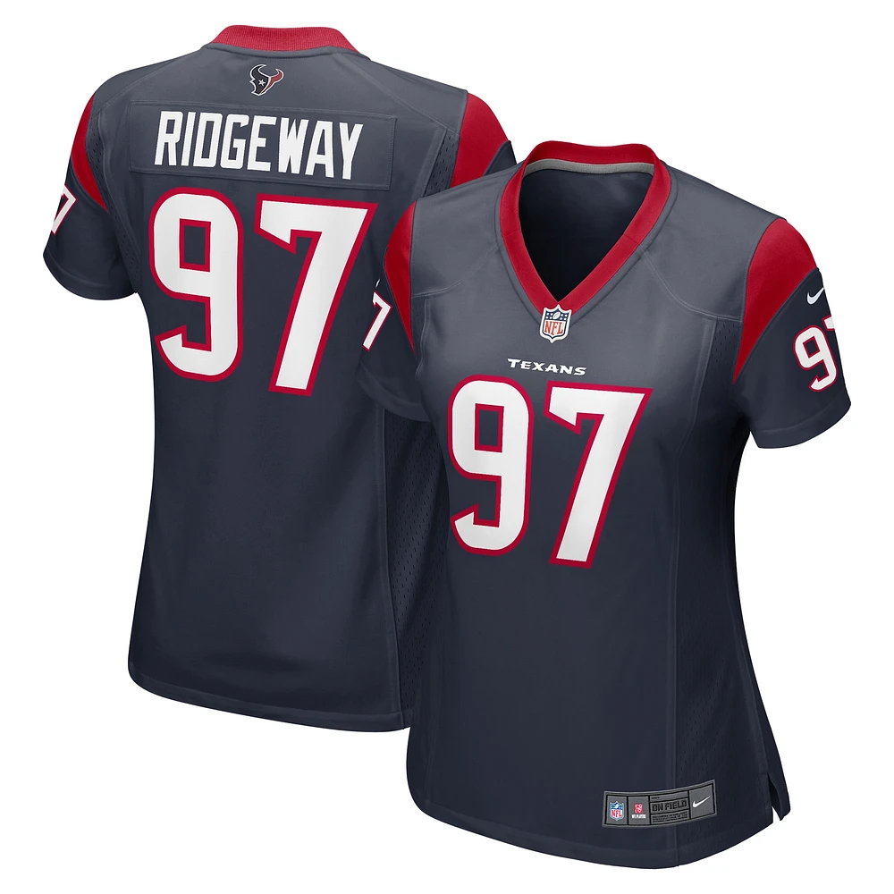 Maillot de joueur des Houston Texans Nike Hassan Ridgeway pour femme, bleu marine