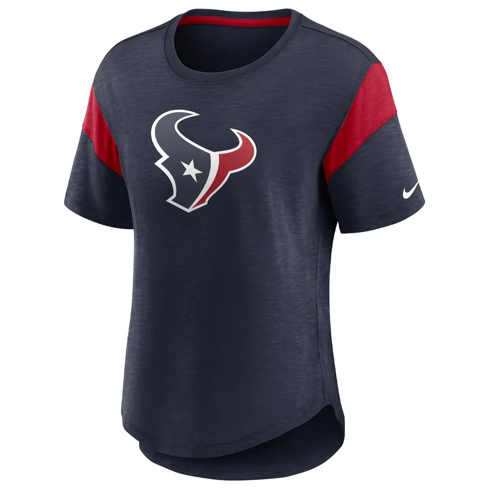 Women's Nike Heather Navy Houston Texans Primary Logo Fashion Top