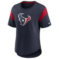 Haut tendance à logo principal Houston Texans Nike pour femme, bleu marine chiné