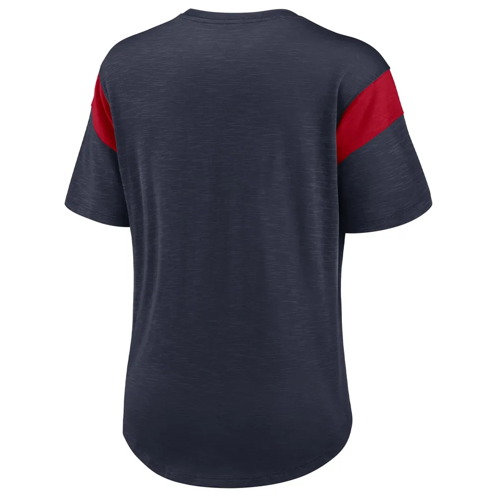 Haut tendance à logo principal Houston Texans Nike pour femme, bleu marine chiné