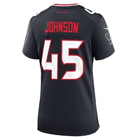 Maillot Nike Jakob Johnson bleu marine pour femme des Houston Texans