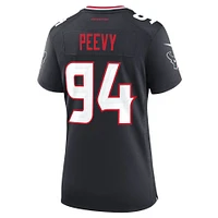 Maillot Nike Jayden Peevy bleu marine pour femme des Houston Texans