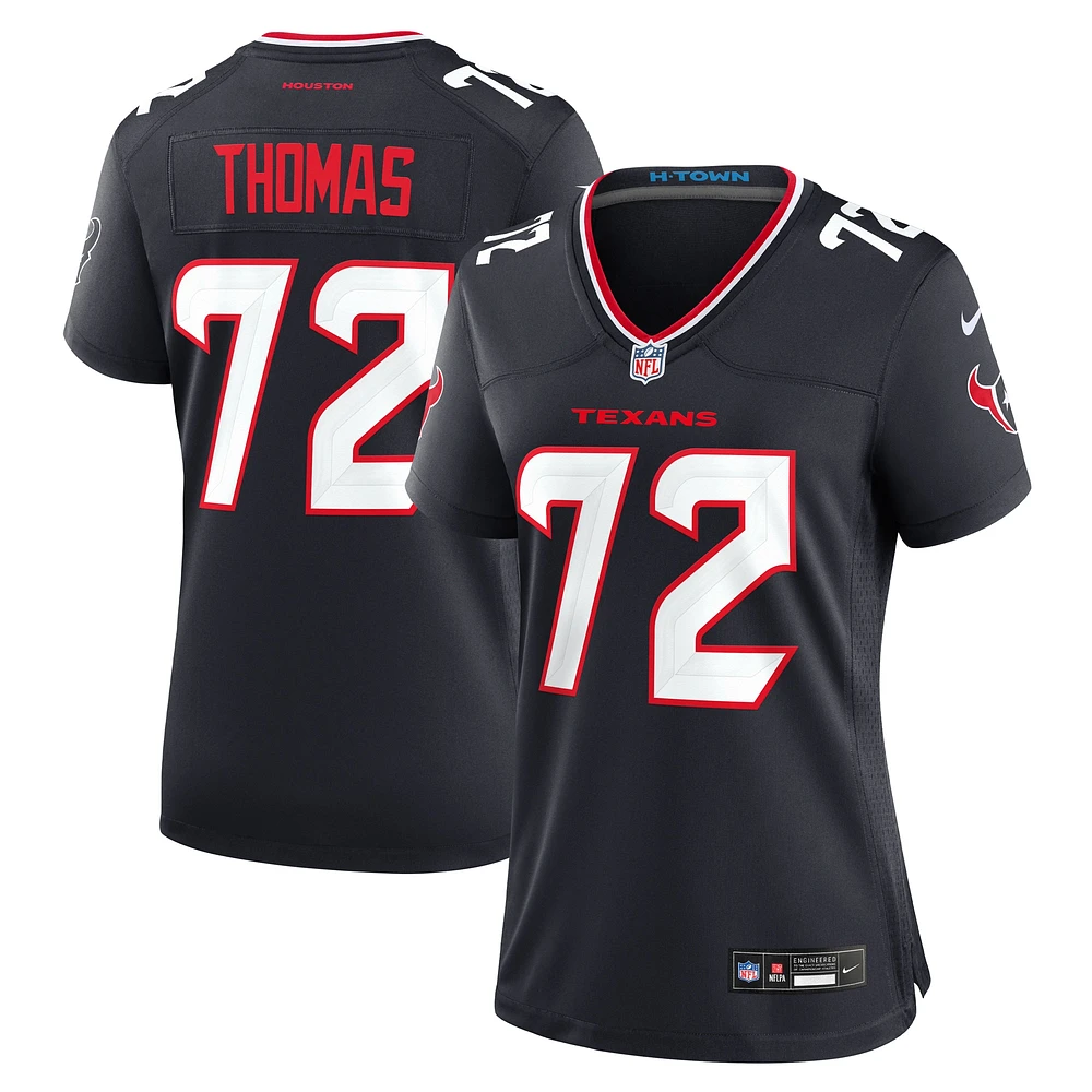 Maillot de match Nike Jaylon Thomas bleu marine pour femme des Houston Texans