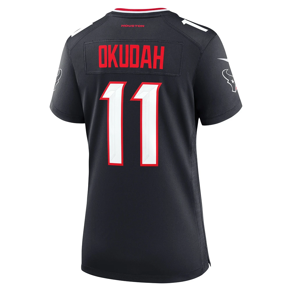 Maillot Nike Jeff Okudah pour femme, bleu marine, Houston Texans Team Game