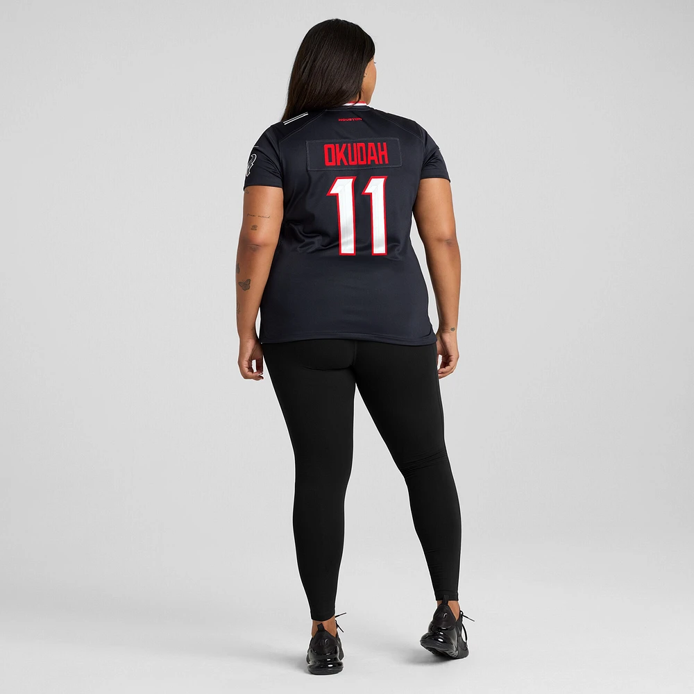 Maillot Nike Jeff Okudah pour femme, bleu marine, Houston Texans Team Game