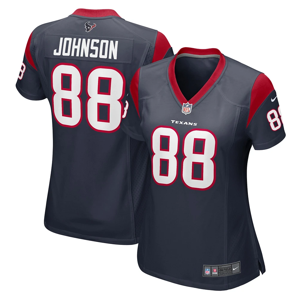 Maillot de match l'équipe Nike Johnny Johnson des Houston Texans pour femme, bleu marine