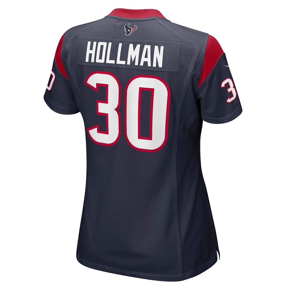 Maillot de match l'équipe des Houston Texans Nike Ka'Dar Hollman pour femme, bleu marine