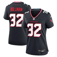 Maillot de match Nike Ka'Dar Hollman bleu marine pour femme des Houston Texans