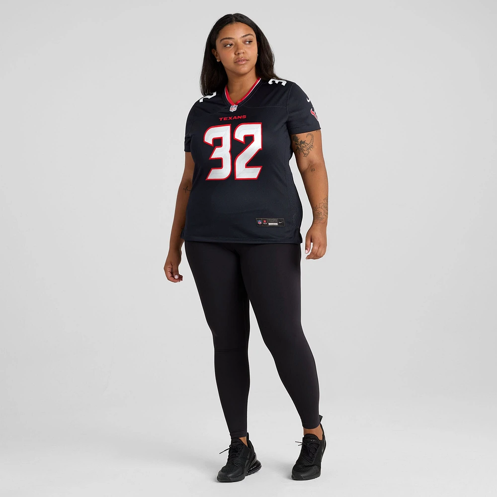 Maillot de match Nike Ka'Dar Hollman bleu marine pour femme des Houston Texans