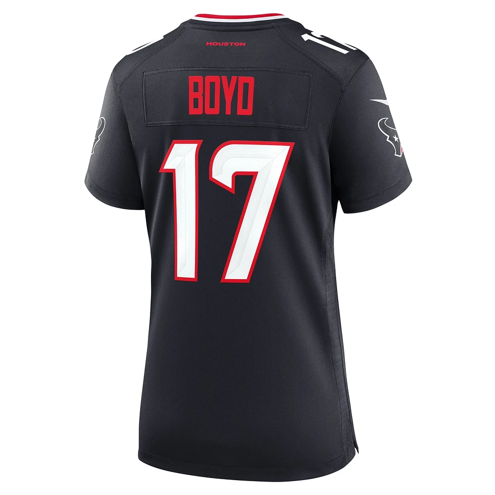 Maillot de match Nike Kris Boyd bleu marine pour femme des Houston Texans