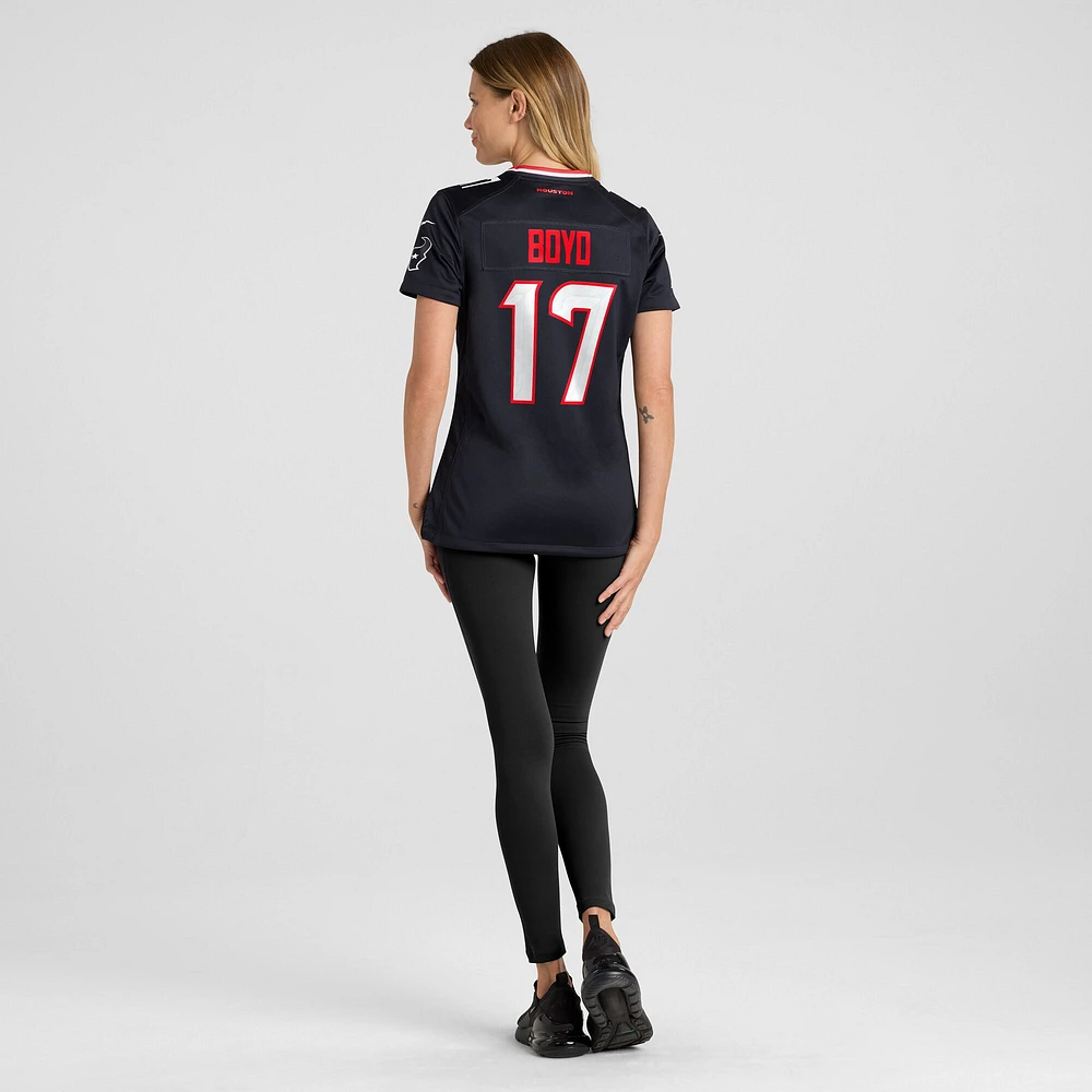 Maillot de match Nike Kris Boyd bleu marine pour femme des Houston Texans