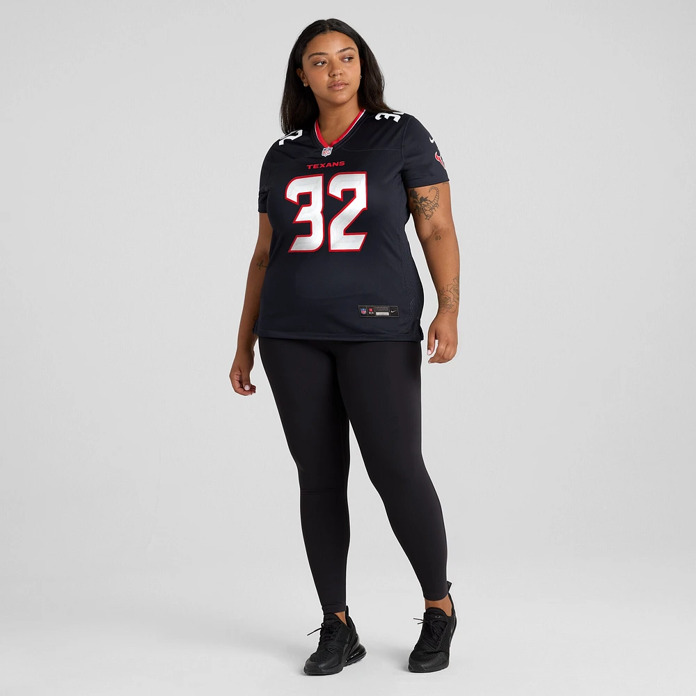 Maillot de match l'équipe Nike des Houston Texans Jr. pour femme, bleu marine, Lonnie Johnson