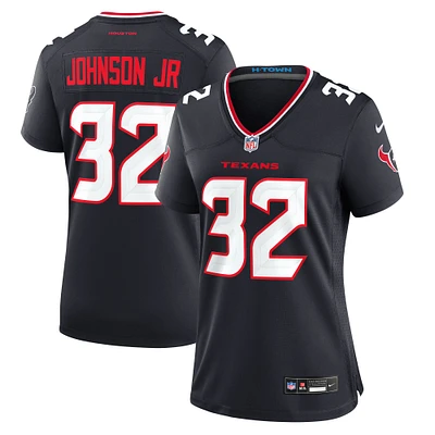 Maillot de match l'équipe Nike des Houston Texans Jr. pour femme, bleu marine, Lonnie Johnson